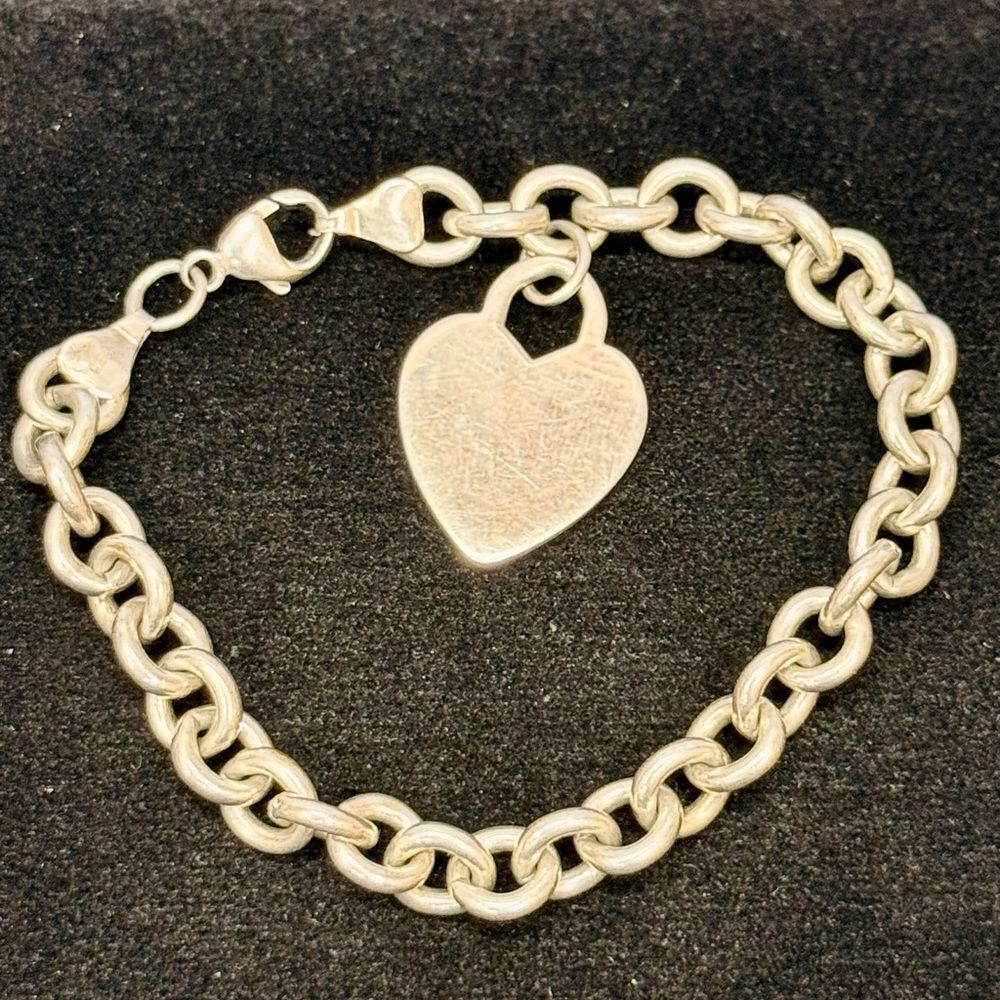 Elegant Sterling Silver Heart Charm Bracelet